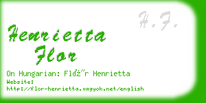 henrietta flor business card